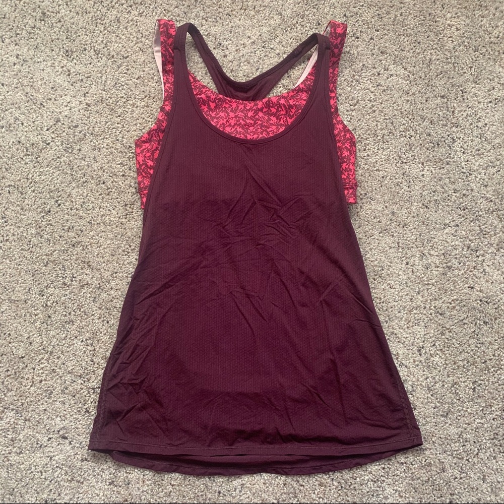 Lululemon racerback tank with sports bra attached